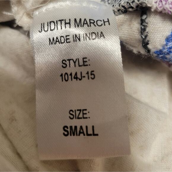 Judith March Embroidered Boho Tassel Cardigan Size Small Cream Linen Blend - Picture 7 of 8